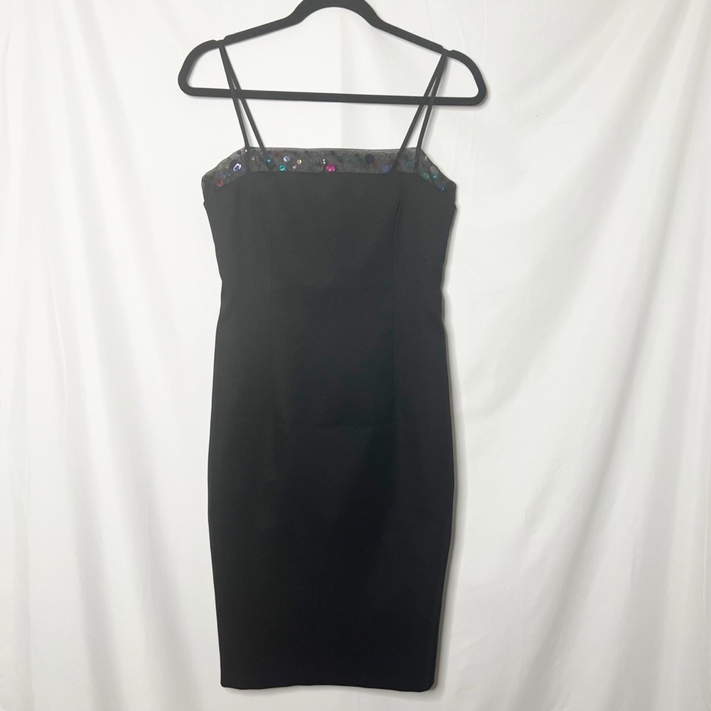 Laundry by Shelli Segal Vintage Y2K 2000s Sequin Spaghetti Strap Dress Size 4